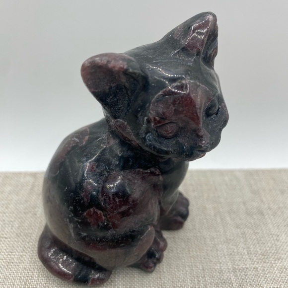 Garnet in Astrophyllite Cat carving - Picture 9 of 10